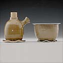 Oil Jar with Cork and Dipping Bowl
