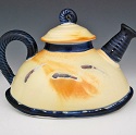 Cream & Black Teapot