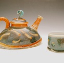 Green & Rust Teapot